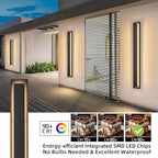 tewei 39.3 Inch Modern Outdoor Wall Sconce, Long Black LED Exterior Lighting Fixtures, Modern Large Outdoor Front Porch Lights Outside Wall Mount Lights for House, Warm White 3000K, 1 Pack