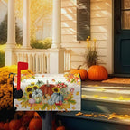 Fall Harvest Pumpkin Mailbox Covers Autumn Thanksgiving Magnetic Mailbox Cover Standard Size 21x18 Inches Farmhouse Fall Letter Post Mail Box Wraps for Garden Yard Outdoor Decor