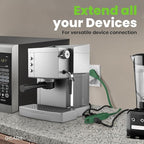 GEARit 360 Rotating Flat Plug Short Extension Cord with 3 Outlets (4ft, Green) 16AWG/13A 3 Prong Wire, Outlet Saver for Home Office Dorm Room Essentials, ETL Certified