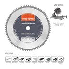 TWIN-TOWN 14-Inch 80 Teeth Dry Cut Mlid Steel and Ferrous Metal Cermet Saw Blade with 1-Inch Arbor
