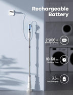 Electric Spin Scrubber,Floor Shower Scrubber with Long Handle Power Scrubber Dual Speeds,Cleaning Brush Cordless Scrub Brush with 3 Adjustable Angles,8 Brush Heads for Bathroom,Tile