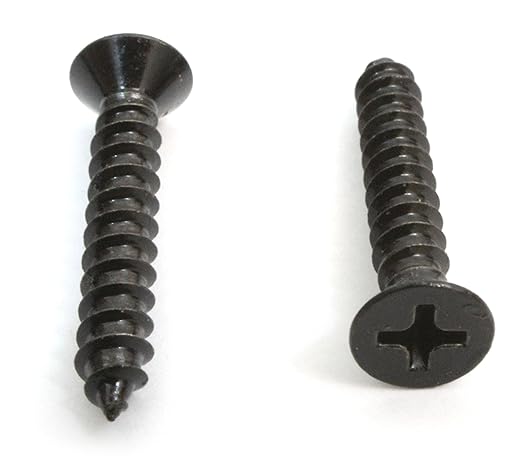 Bolt Dropper #6 x 3/4 Inch Wood Screws, Pack of 100 - Xylan Coated Stainless Steel Flat Head Phillips Black Screws - Corrosion Resistant for Wood, Drywall Applications, and Outdoor Use