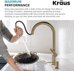 KRAUS Oletto Single Handle Pull Down Kitchen Faucet in Matte Black, KPF-2820MB