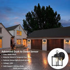 GRUENLICH Dusk to Dawn Outdoor Wall Lantern, Exterior Wall Sconce Light Fixture, Outside Porch Lighting with Clear Glass for House, Patio, Matte Black, 2 Pack