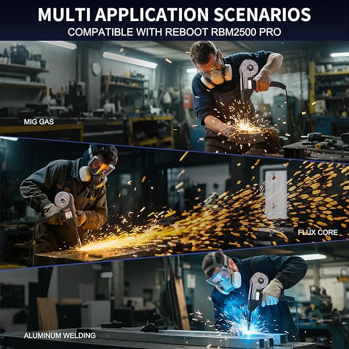Reboot MIG Welder Spool Gun 13ft LBT150,150Amp MIG Aluminum Welding Torch Works for RBM2500 PRO only