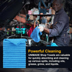 Shop Towels Rags, 150 Pack Reusable Shop Rags Bulk Microfiber Cleaning Cloth Lint Free Cleaning Towels for Car Kitchen Automotive Bar Mechanic Restaurant Garage, 11.5"x 11.5", Blue