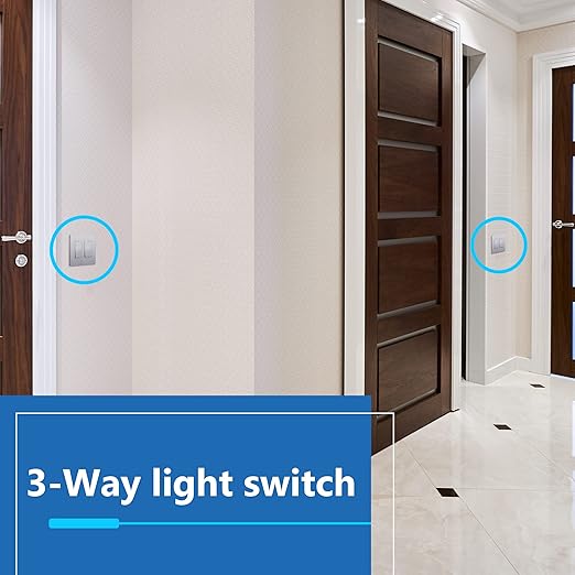 LIDER Minimalist Design Matte Finish Lighted Decorator Switch, Frameless Paddle Light Switch with Locator Light, Grounding Screw, 3-Way or Single Pole, 15A 120V, UL listed, LS15-3W-SV5P Silver, 5 Pack