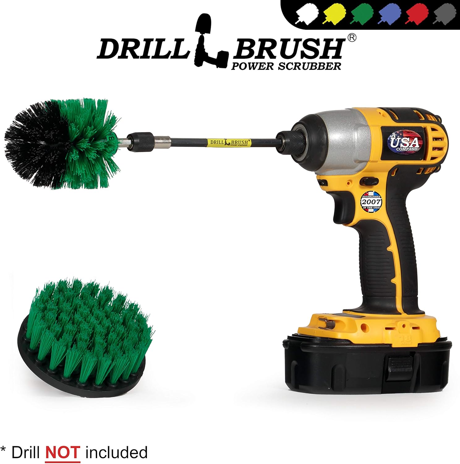 Drill Brush Kitchen Accessories - Kitchen Cleaning Extension Kit - Kitchen Sink Hard Water Remover - Kitchen Cleaning Supplies - Oven Scrubber Brush Set - Countertop Cleaning Brush - Household Brush