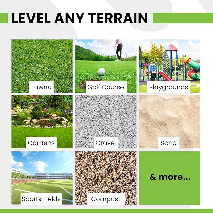 Gardease Lawn Leveling Rake 30" x 10" - Heavy Duty Professional Grade Reinforced Steel Landscape Tool for Soil, Sand & Garden - Superior Strength and Durability