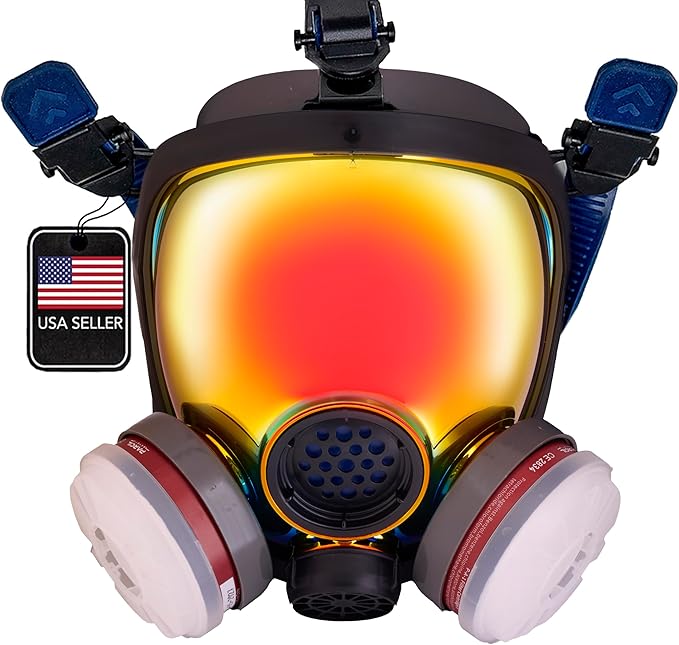 Parcil Distribution Gas Mask Survival Nuclear and Chemical Full Face Respirator - Organic Vapor & Particulate - CE Tested