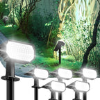Ensenior Solar Spotlights Outdoor, Brightness Adjustable 6500K LED Solar Garden Lights, 56 LEDs Solar Powered Landscape Lights, Auto ON/Off, Waterproof, for Yard/Garden/Pathway - 6 Pack