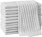 Kitchen Dish Cloths,Super Absorbent Coral Velvet Dish Towels,Quick Drying Kitchen Towels No Lint Dish Rags,Reusable Household Microfiber Cleaning Cloth,12X12 inches(12 Pack,Light Grey Streak)