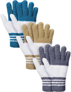 Patelai 3 Pairs Microfiber Plant Dusting Gloves Leaf Cleaning Gloves for Indoor Plants, Blinds, Furniture, House(Medium,Dark Blue, Gray, Khaki, White)
