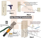 1/8 inch T316 Stainless Steel Adjustable Angle Single-Screw Cable Railing Kit/Hardware for Wood Posts，Marine Grade (10 Pairs)