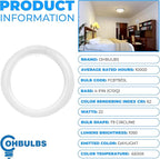 T9 Round Fluorescent Circline Lamp 22 Watts - G10Q 4-Pin Base - Ceiling Light Bulb with 6500K Daylight – 1050 Lumens