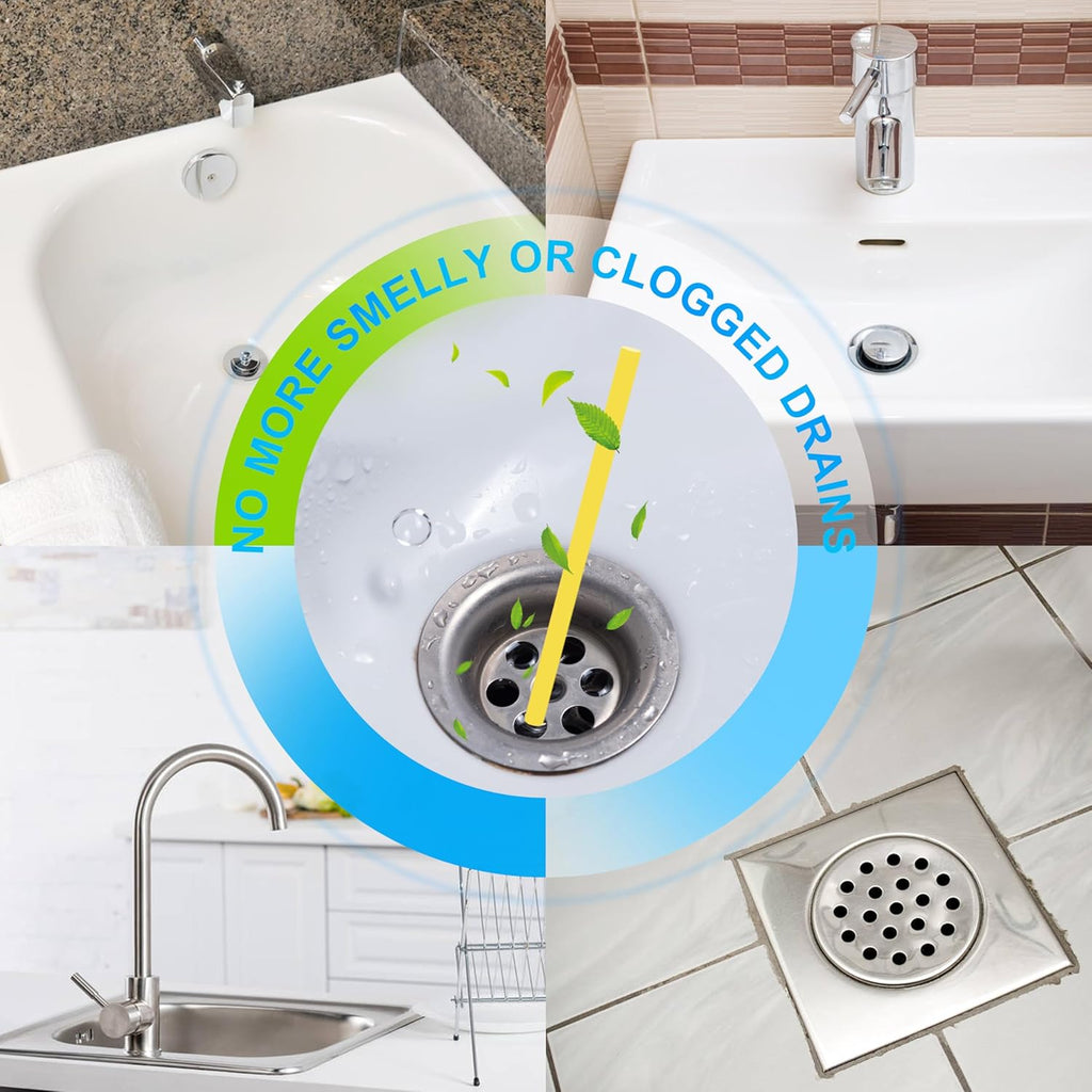 Drain Sticks Bio-Flow Drain Cleaner Sticks Lemon Scent Odor Remover for Sink Pipe Cleaning