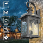 Darkaway Outdoor Lights Fixtures Wall Mount, Extra Large 26inch Outdoor Wall Sconce Lights with Seeded Glass Waterproof Outside Exterior Lights Fixture for House Front Porch Patio Garage E12 Bulb Base