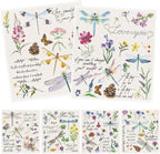 Dragonfly Swedish Dishcloths for Kitchen, 6 Pack Vintage Wildflower Reusable Paper Hand Dishing Towels Housewarming Gifts, Absorbent Dish Rags Decoration for Home Cooking Cleaning