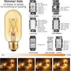 LiteHistory E26 LED Bulb 6W Equivalent E26 Bulb 60 watt Warm White 2200K Amber E26 Edison Bulb dimmable AC120V 400lm Tubular T14 T45 LED Bulb for Pendant, Sputnik,Vanity,Wall sconces Pack of 6