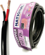 NATIONAL Wire & Cable – 10 AWG 2-Conductor Premium Copper Wire, 25 ft, Stranded | Made in USA, Heavy-Duty Flexible Jacket | Automotive, Solar, Battery, Indoor and Outdoor Use