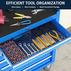 7-Drawer Metal Rolling Tool Chest with Wheels,Tool Storage Cabinet with Locking System，Toolbox with Wheels for Garage,Workshop, Repair Shop(Blue, 7-Drawer)