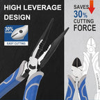 COMOWARE 7Pcs Pliers Tool Set, Mechanic Pliers with Rolling Pouch, including Groove Joint Long Nose Slip Joint Diagonal & Wire Plier for Home DIY Craft Projects Basic Repairs