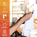 Arkwright Qwick Wick Bar Mop Towels Bulk - (Case of 60) 100% Cotton Quick Dry Dishcloths, Super Absorbent Multipurpose Cleaning Rags for Restaurants, Kitchen, Bathroom, Hotel, 16 x 19 in, Black Stripe