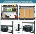 Garage Storage Shelves - Heavy Duty 72”H x 77”W x 24”D Adjustable 3-Tier Metal Shelving Rack, 6000LBS Capacity - Ideal Garage Shelving for Storage Solutions