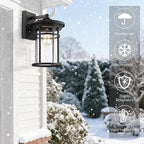 Outdoor Wall Lights, Anti-Rust Outdoor Wall Sconces, Traditional Exterior Lantern, Outside Mounted Lights, Exterior Lighting Fixture for Patio, Porch, Garden,Balcony (Black, 14.17" H)