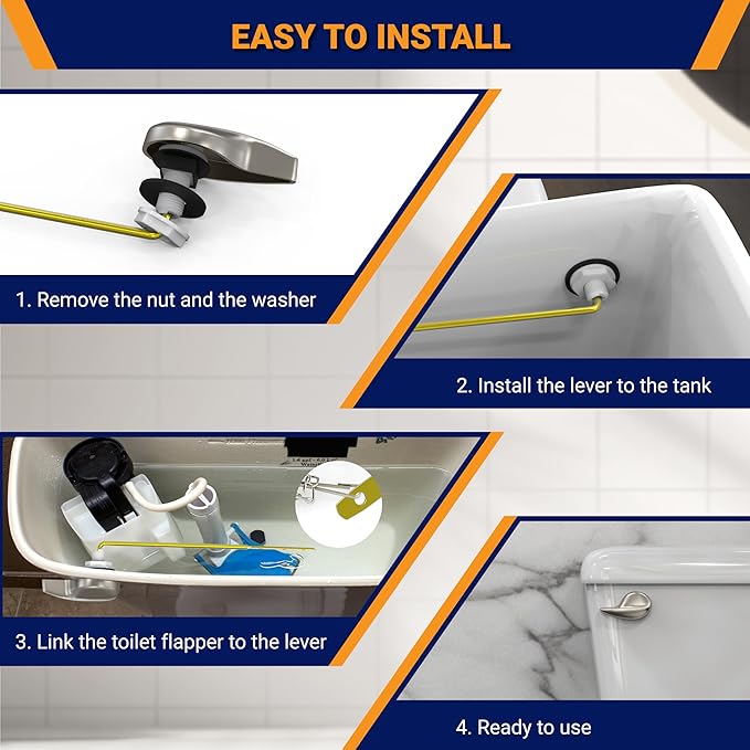 Toilet Handle Replacement (Brushed Nickel, Front Mount)