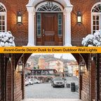 Motion Sensor Outdoor Lights Dusk to Dawn, 19 Inch Enclosed Bottom Anti-Rust Aluminum Oil Rubbed Bronze Porch Lighting Large Exterior Light Fixtures 2 Pack Outdoor Coach Lights for House