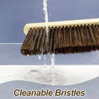 Handheld Dusting Cleaning Brushes Wood Handle Soft Bristle Small Broom, for Clean Dust, 2 Pack, Brown