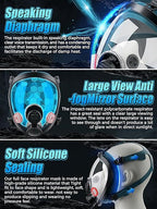 Full Face Gas Mask Respirator, Gas Masks Survival Nuclear and Chemical with 40mm Activated Carbon Filter & 6001 Filters, Respirator Mask for for Organic Vapor, Chemicals, Paint, Dust, Particles