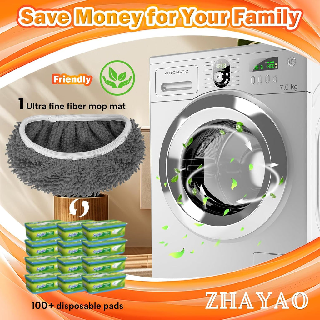 Reusable 100% Coral Fleece Mop Pads Compatible with Swiffer Sweeper Mop, Wet and Dry Flat mop Cover, 3 Pack Washable Mop Pads for Surface/Hardwood Floor Cleaning (Mop is Not Included)