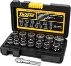 Impact Bolt & Nut Remover Set,14 Pieces Bolt Extractor Tool Set, 3/8" Drive Impact Bolt & Nut Remover Socket Tool Kit, Stripped For Damaged, Frozen, Studs, Rusted, Nuts & Screws, Tools Gifts for Men