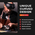 NoCry 2-Pack of Replacement Visors for Heavy Duty Clear Face Shield; Anti-Fog Protective Mask; ANSI Z87.1 Certified; Compatible with Prescription Glasses; Ideal for Woodworking