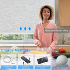 Motorized Blinds with Remote Cordless Automatic Motorized Shades Custom Blinds for Windows Smart Curtains Compatible with Alexa Google Home(Blackout Jacquard Grey,W26 x H72in)