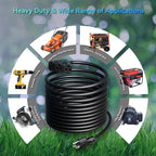 K KASONIC - 100 Ft Extension Cord with 3 Outlets, UL Listed 16/3 SJTW 3-Wire Grounded, 10A 125V 1625W for Indoor/Outdoor Use - Black