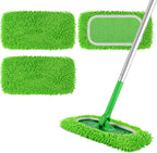 Reusable 100% Coral Fleece Mop Pads Compatible with Swiffer Sweeper, Wet and Dry Flat mop Cover, 3 Pack Washable Pads for Surface/Hardwood Floor Cleaning (Mop is Not Included)