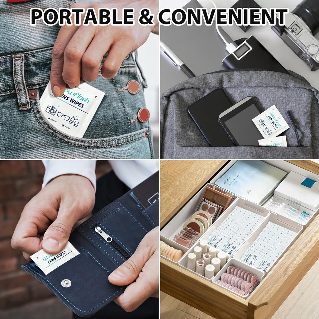 200 Count Lens Wipes for Eyeglasses, Eyeglass Lens Cleaning Wipes Pre-moistened Individually Wrapped Sracth-Free Streak-Free Eye Glasses Cleaner Wipes for Sunglass, Camera Lens, Goggles