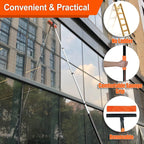 Buyplus 26Ft High Reach Squeegee for Window Cleaning Kit with 5 to 20 Foot Extension Pole, Extendable Window Cleaner Squeegee, Telescopic Window Washing Kit for Indoor/Outdoor High Window