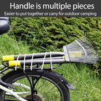 Leaf Rake, 30-61 inch Garden Rakes for Leaves Heavy Duty Long Handle, 25 Tines 18" Wide Metal Thatch Lawn Gravel Shrub Yard Landscape Rake for Leaves and Grass