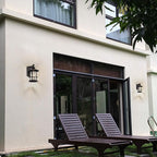 MICSIU Oil Rubbed Bronze Outdoor Wall Light 2 Pack, Clear Seedy Glass Exterior Wall Sconce Light Fixture, 10 Inch Metal Outdoor Porch Lights for House, Front Porch, Patio, Backyard