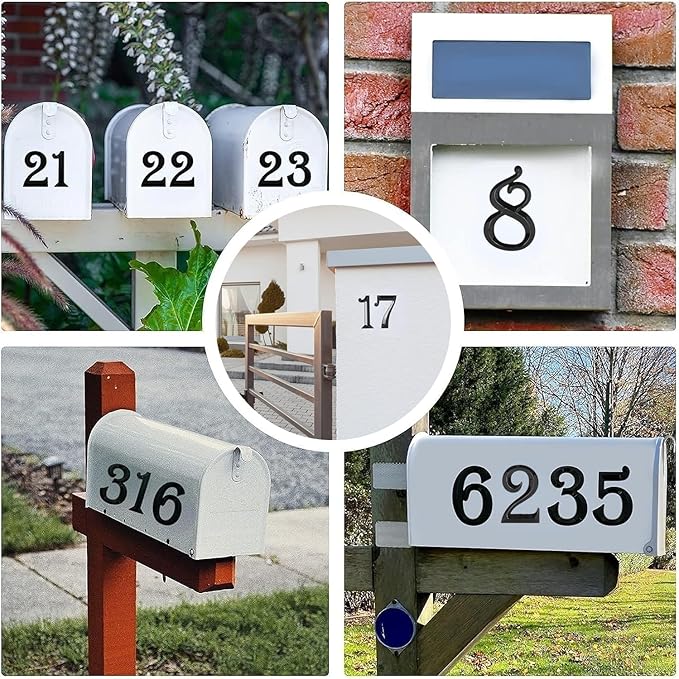 10Pcs Mailbox Numbers for outside 0-9, 2.75 inch 3D Self Adhesive Street Address House Door Numbers Signs for Apartment,Office,Cars,Mailboxes (Black)