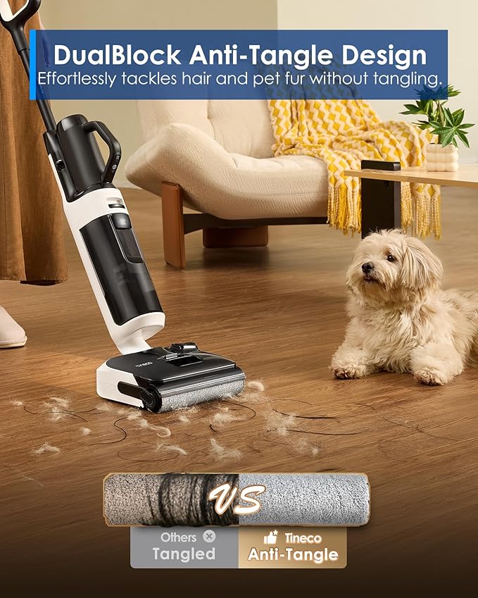 Tineco Floor One Switch S6 Stretch Breeze Wet Dry Vacuum Cleaners, Floor Cleaner Mop 2-in-1 Cordless Vacuum for Multi-Surface, 20kPa Suction, Anti-Tangle Design, Flashdry Self-Cleaning, 180° Lay-Flat