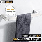 RANDOM 12 inch Brushed Nickel Towel Bar Bathroom Hardware Accessories Hand Towel Holder for Bathroom Kitchen SUS304 Stainless Steel Towel Rod Modern Style Wall-Mounted Towel Rack.96026-2-12BS