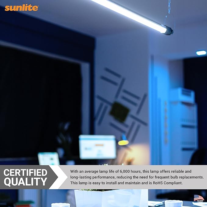 Sunlite 21-Inch F13T5/DL T5 Linear Fluorescent Lamp, 13 Watts, 750 Lumens, 6500K Daylight, Miniature G5 Bi-Pin Base, ROHS Compliant, High Performance Straight Tube, 10 Pack