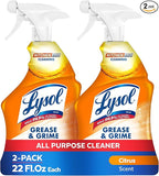Lysol Pro Kitchen Spray Cleaner and Degreaser, Antibacterial All Purpose Cleaning Spray for Kitchens, Countertops, Ovens, and Appliances, Citrus Scent, 22oz (Pack of 2)