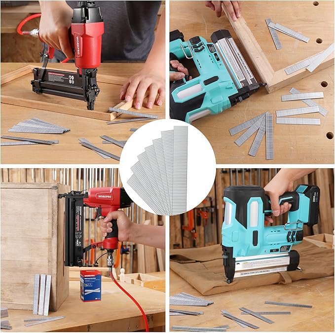 WORKPRO 5/8'' 18 Gauge Brad Nails, 6000 Count Finishing Nails, Universal Brad Nail Gun Nails for Pneumatic & Electric Brad Nailers