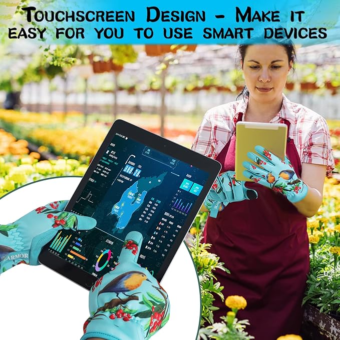 Leather-Gardening-Gloves for Women,Thorn-Proof Work-Gloves for Weeding,Digging,Planting,Pruning Yard garden Gloves